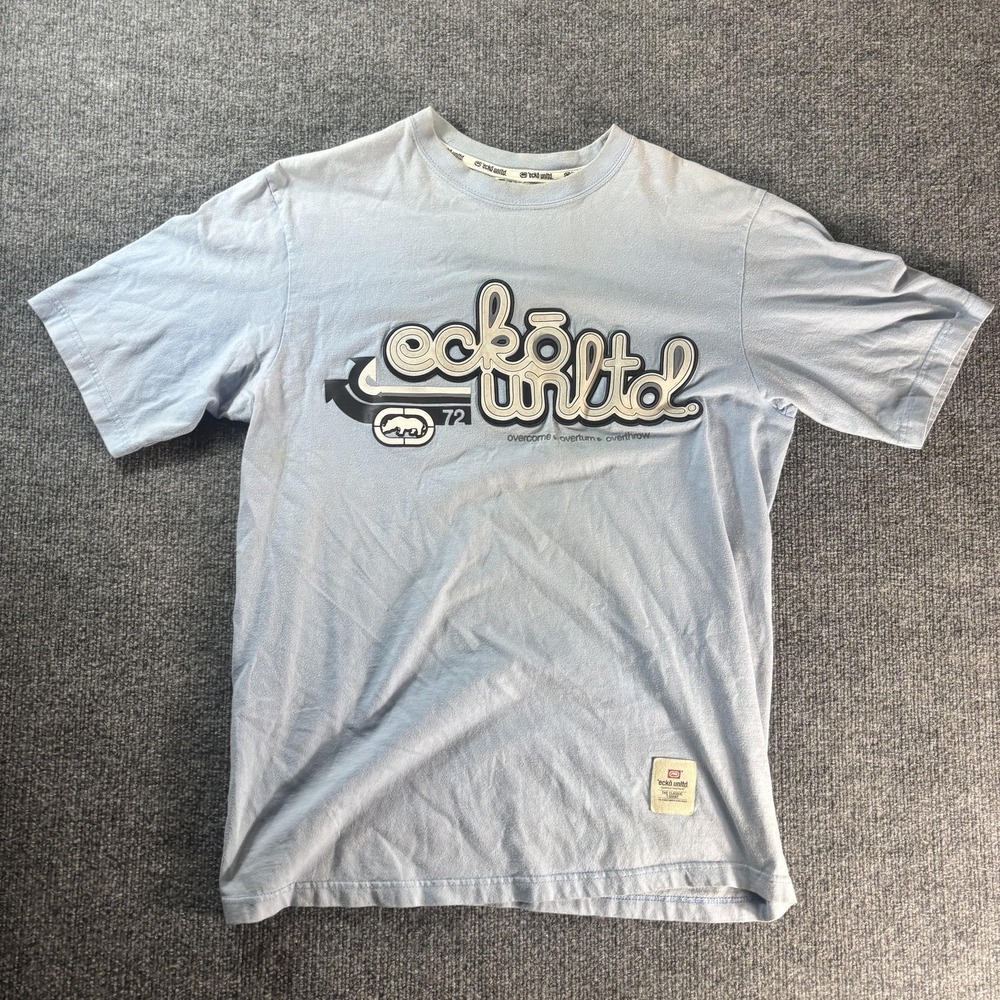 Ecko Unltd Shirt Mens Large Blue Rhino Logo Graphic Tee Streetwear T-Shirt